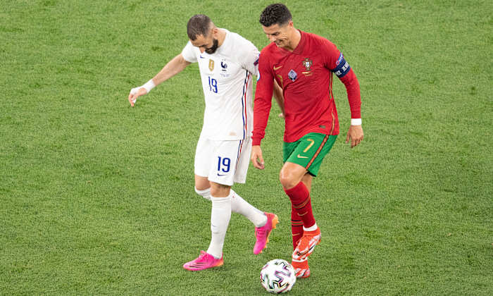 Former Real Madrid teammates Karim Benzema and Cristiano Ronaldo